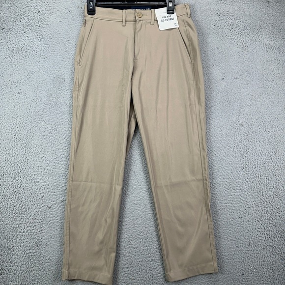 Abercrombie Fitch The AF Go To Pants Khaki Mens 28X28 Tan Flat Front Chino NEW